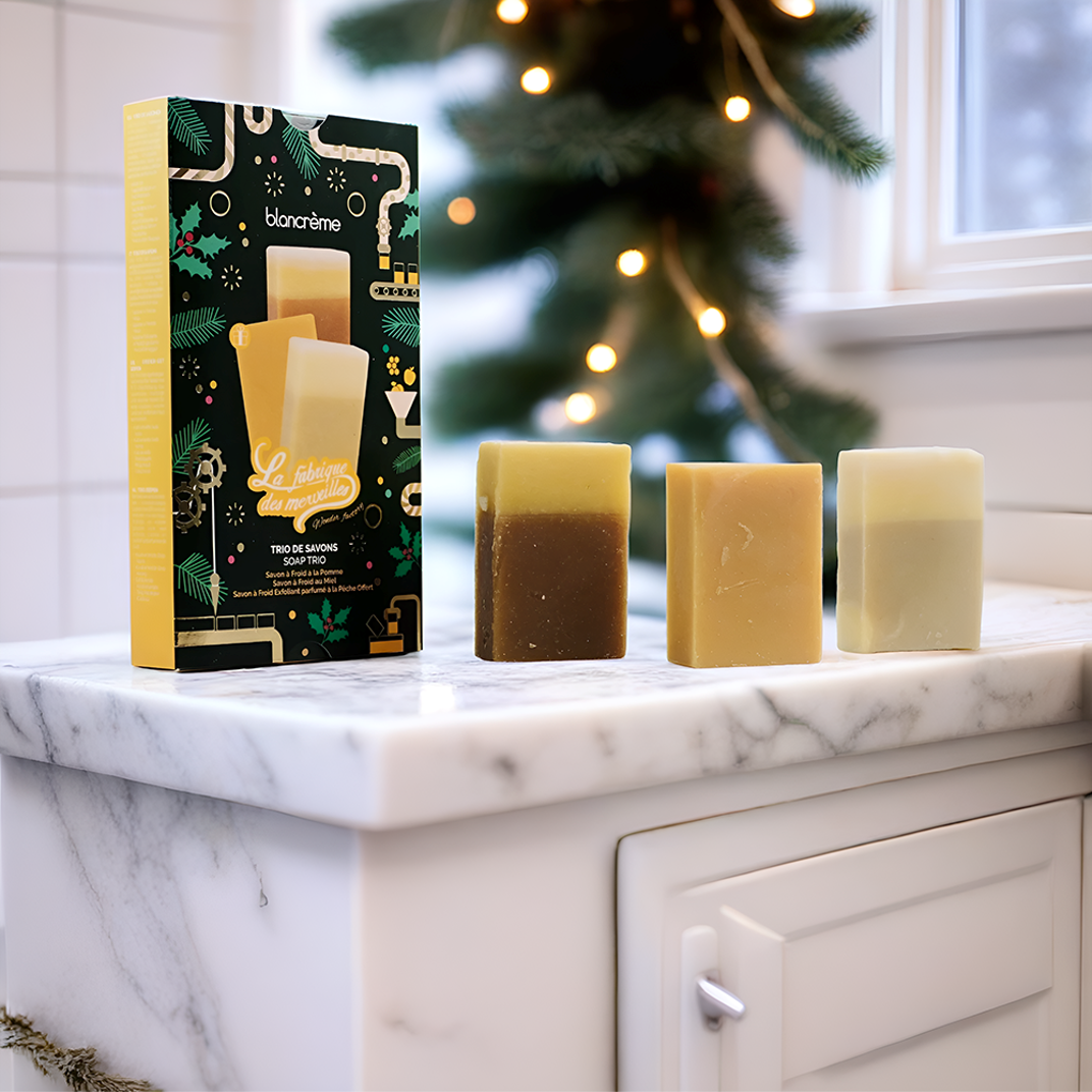 Coffret Noel Savons Pomme-Miel-Pêche