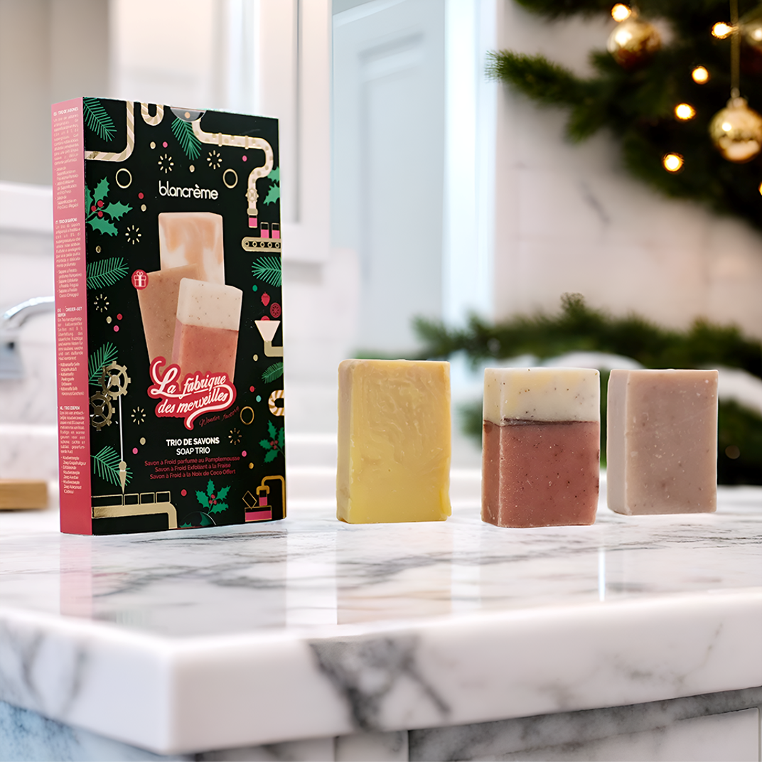 Coffret Noel Savons Fraise-Pamplemousse-Coco