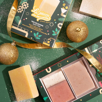 Coffret Noel Savons Pomme-Miel-Pêche