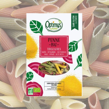 Penne de maïs tricolores Bio